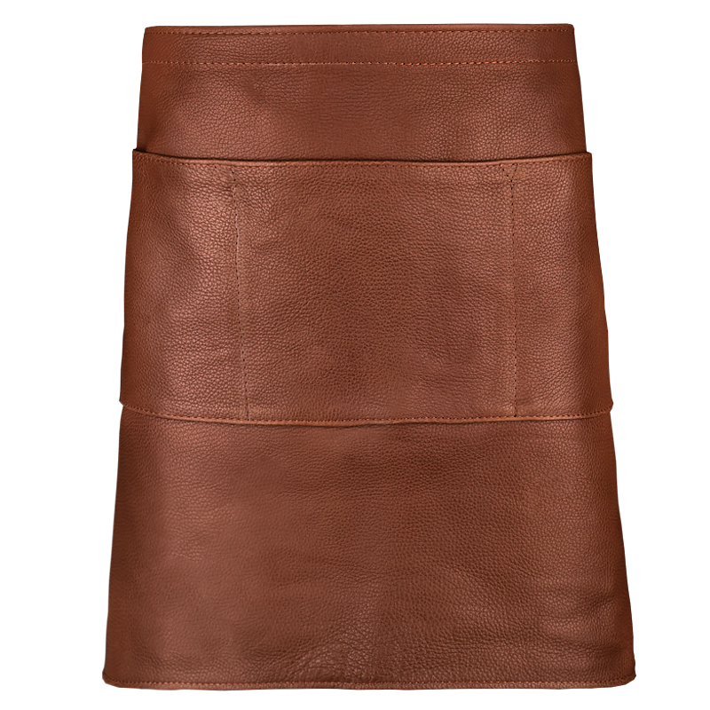 Serving Apron in leather Chestnut