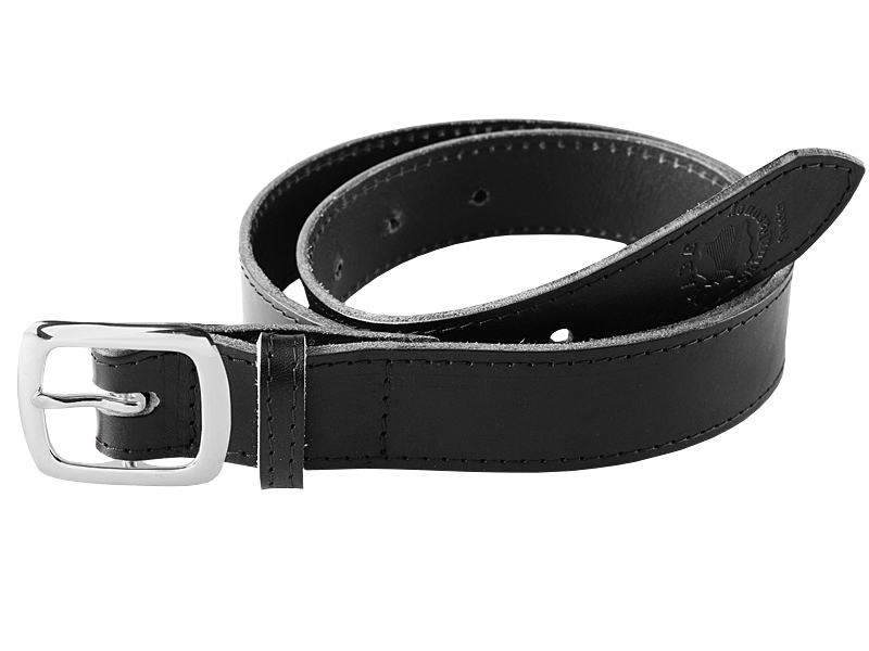 Leather belt C silver
