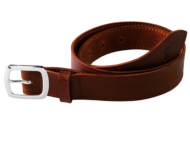 Leather belt C silver