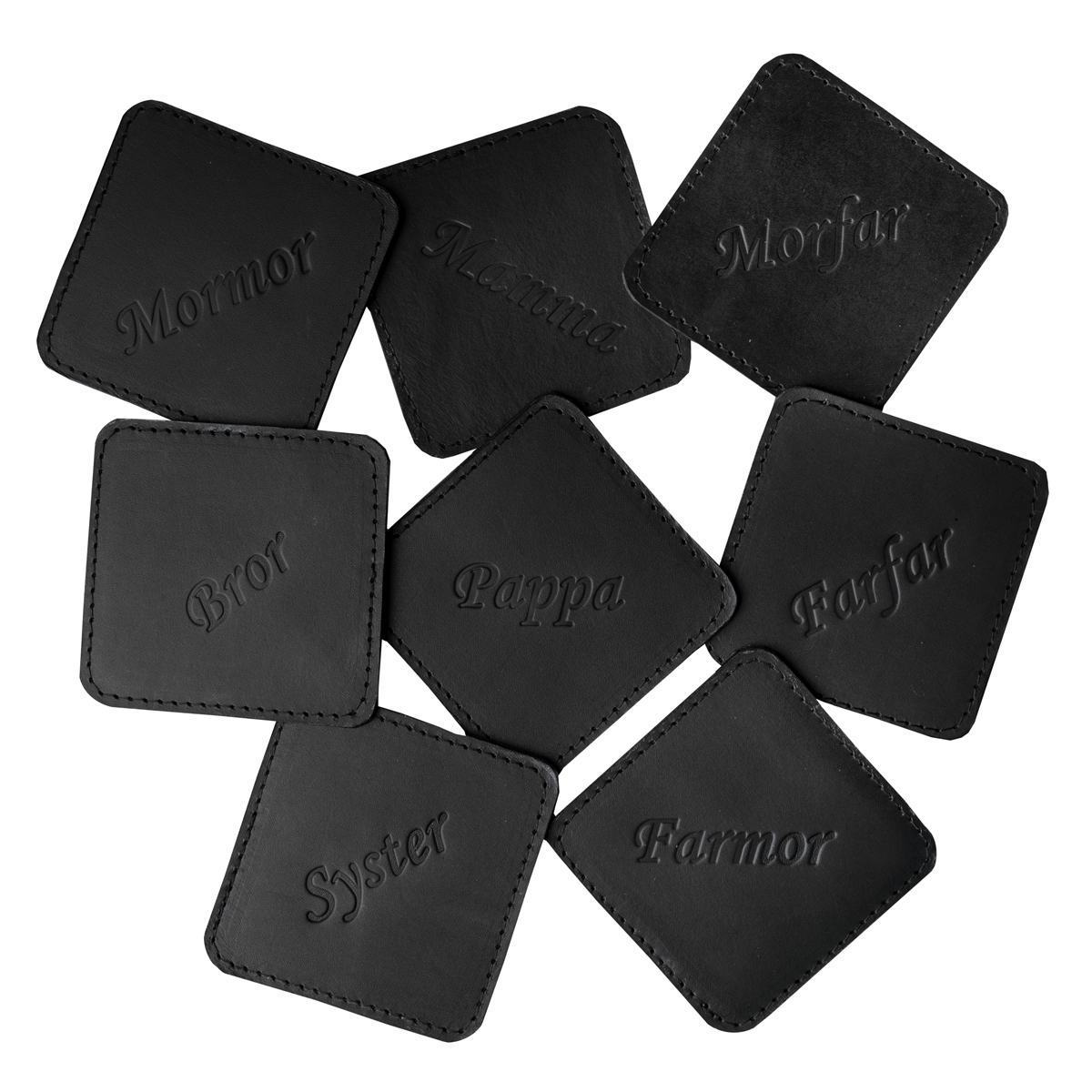 Coasters in leather Family