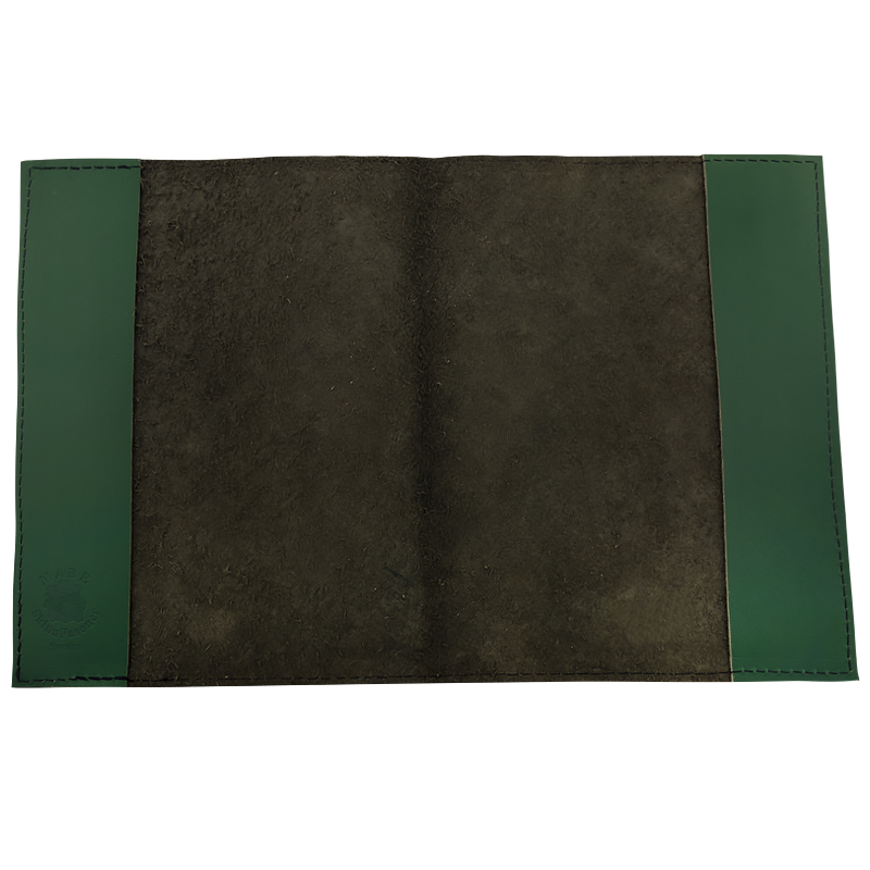 Book cover in leather Dragon green Small