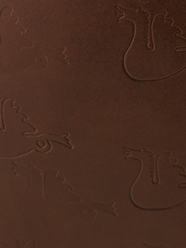 Book cover in leather dark brown Medium