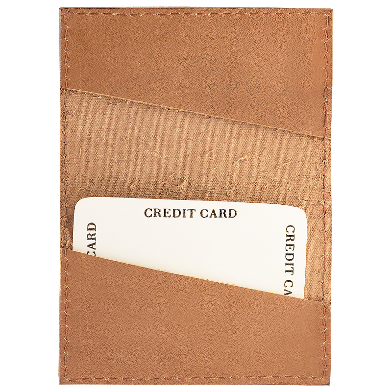 Card Holder in real leather Cognac