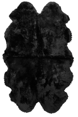 Lammskinn 4-set, svart