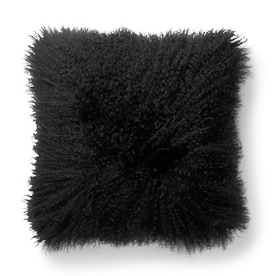 Lambskin pillow, black