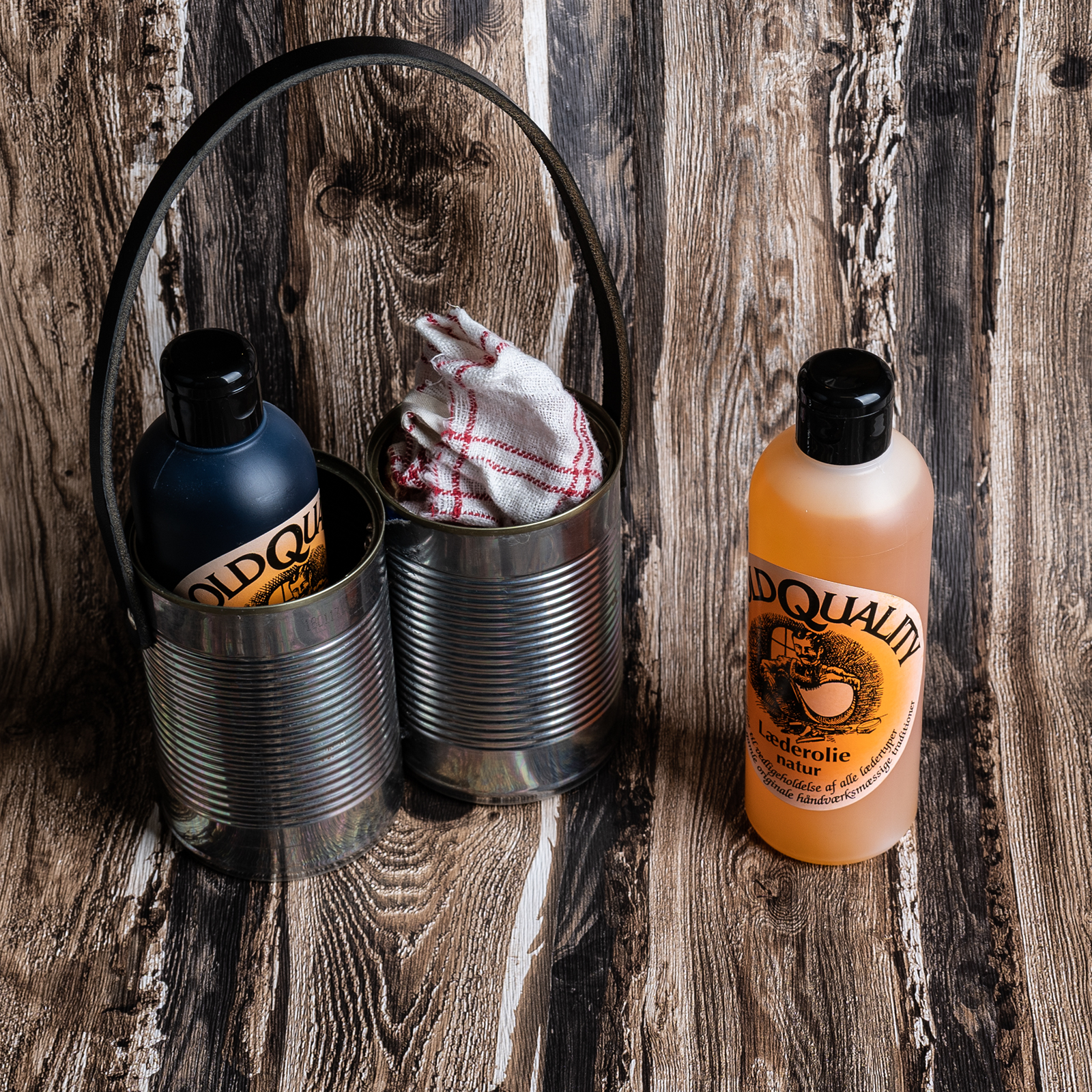 Leather care package oil